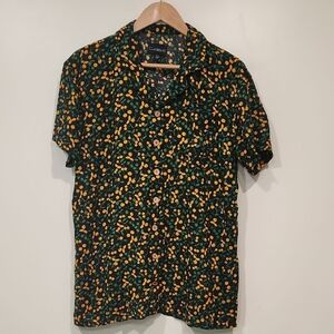 Men's‎ Green and Orange Patterned Shirt